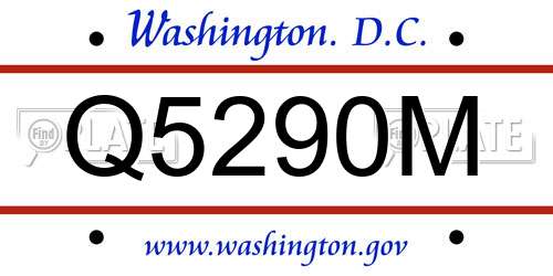 Q5290M District Of Columbia License Plate