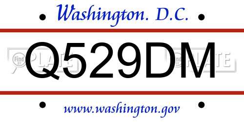 Q529DM District Of Columbia License Plate