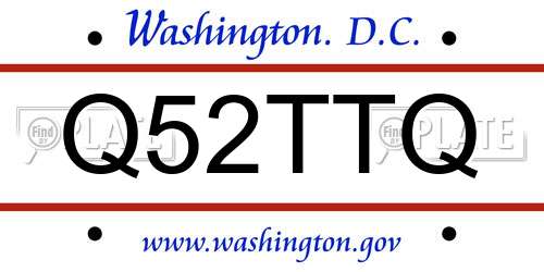 Q52TTQ District Of Columbia License Plate