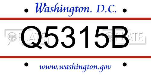 Q5315B District Of Columbia License Plate