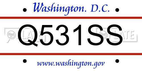 Q531SS District Of Columbia License Plate
