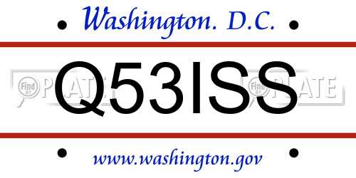 Q53ISS District Of Columbia License Plate