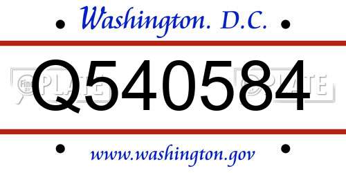 Q540584 District Of Columbia License Plate