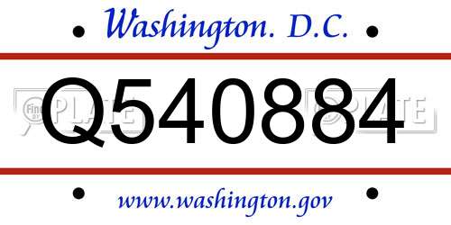 Q540884 District Of Columbia License Plate