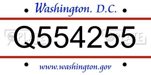 Q554255 District Of Columbia License Plate