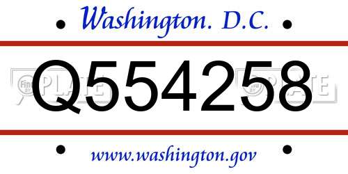 Q554258 District Of Columbia License Plate