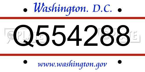 Q554288 District Of Columbia License Plate