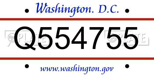 Q554755 District Of Columbia License Plate