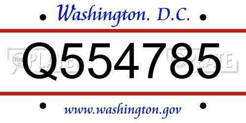 Q554785 District Of Columbia License Plate