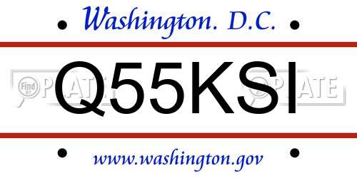 Q55KSI District Of Columbia License Plate