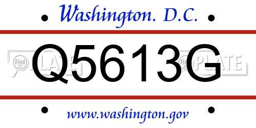 Q5613G District Of Columbia License Plate