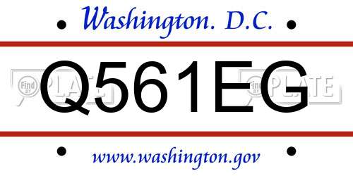 Q561EG District Of Columbia License Plate