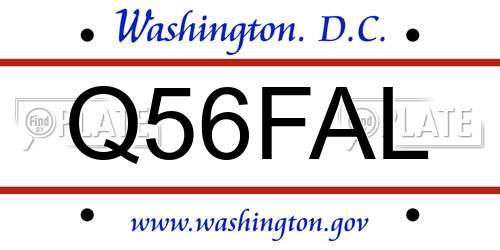 Q56FAL District Of Columbia License Plate