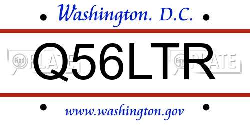 Q56LTR District Of Columbia License Plate