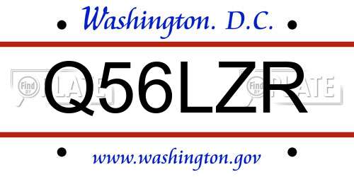 Q56LZR District Of Columbia License Plate