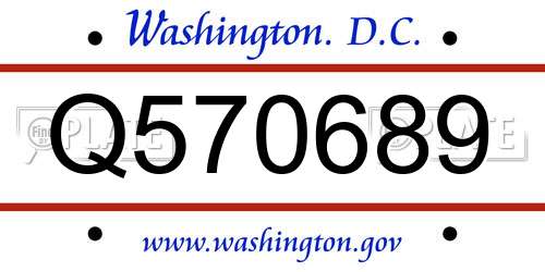 Q570689 District Of Columbia License Plate