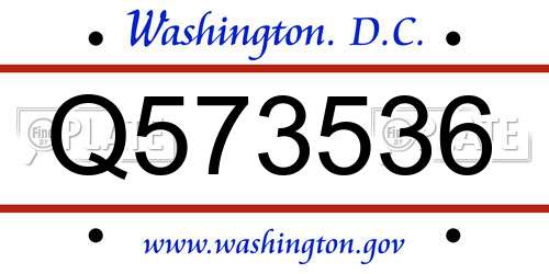 Q573536 District Of Columbia License Plate