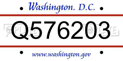 Q576203 District Of Columbia License Plate