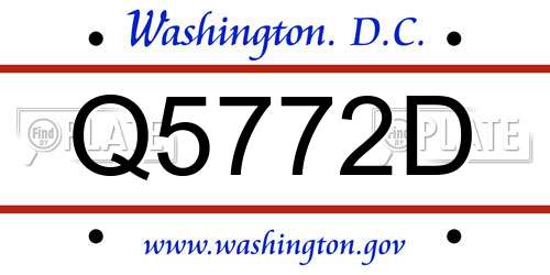 Q5772D District Of Columbia License Plate