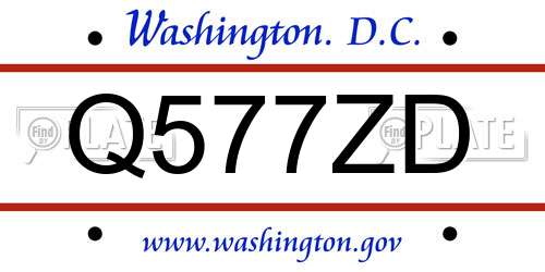 Q577ZD District Of Columbia License Plate
