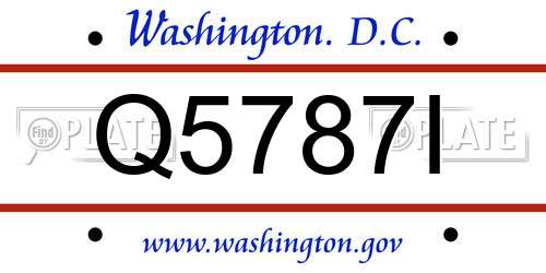 Q5787I District Of Columbia License Plate