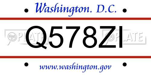 Q578ZI District Of Columbia License Plate