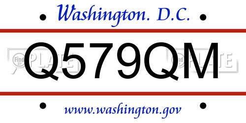 Q579QM District Of Columbia License Plate