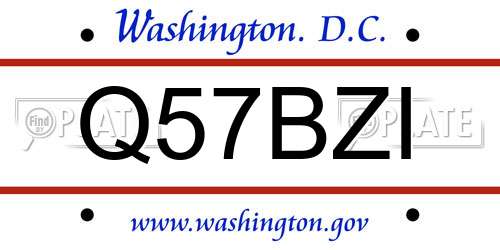 Q57BZI District Of Columbia License Plate