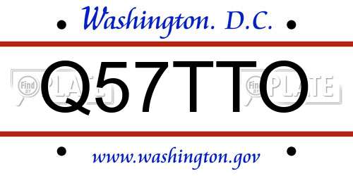 Q57TTO District Of Columbia License Plate