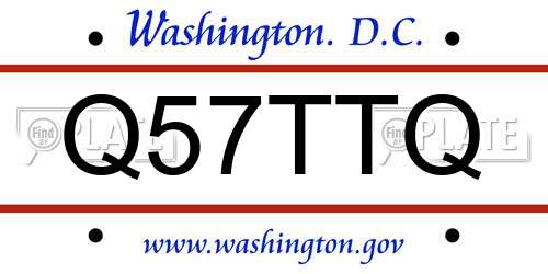 Q57TTQ District Of Columbia License Plate