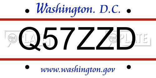 Q57ZZD District Of Columbia License Plate