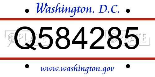 Q584285 District Of Columbia License Plate