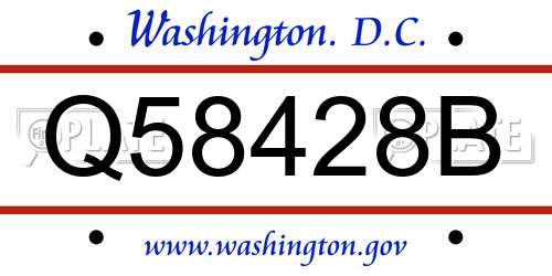 Q58428B District Of Columbia License Plate