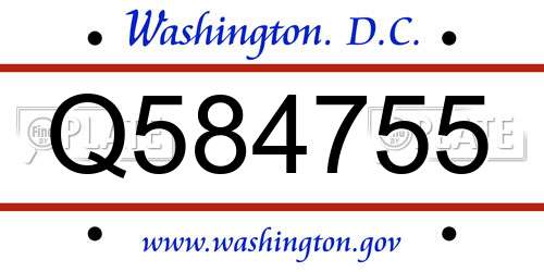 Q584755 District Of Columbia License Plate