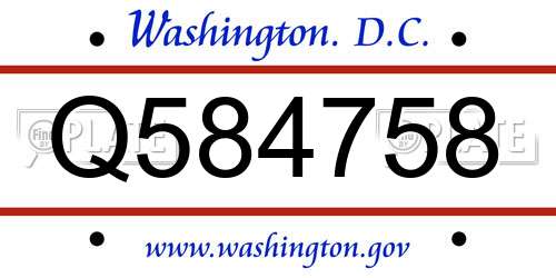 Q584758 District Of Columbia License Plate