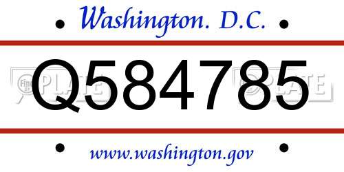 Q584785 District Of Columbia License Plate