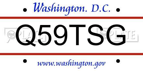 Q59TSG District Of Columbia License Plate