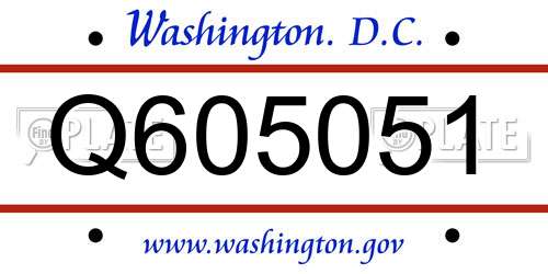 Q605051 District Of Columbia License Plate