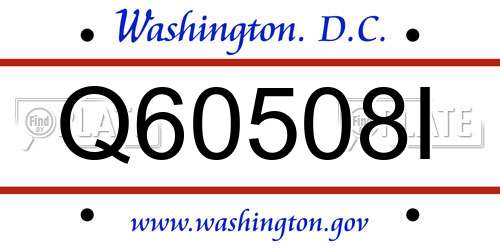 Q60508I District Of Columbia License Plate