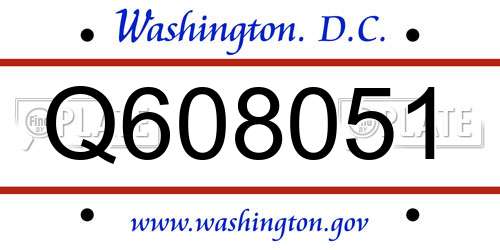 Q608051 District Of Columbia License Plate