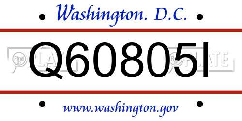 Q60805I District Of Columbia License Plate