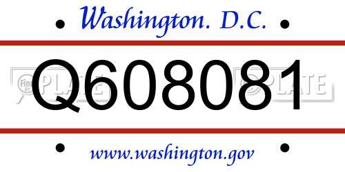 Q608081 District Of Columbia License Plate