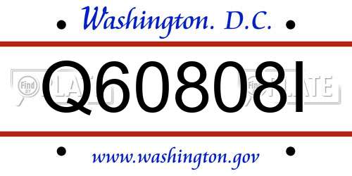 Q60808I District Of Columbia License Plate