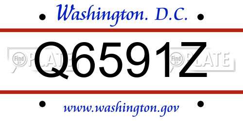 Q6591Z District Of Columbia License Plate