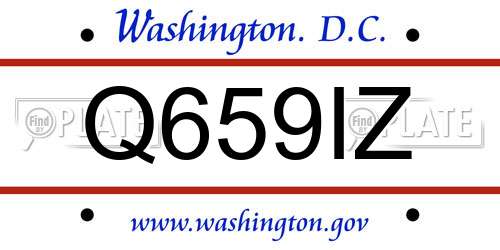 Q659IZ District Of Columbia License Plate