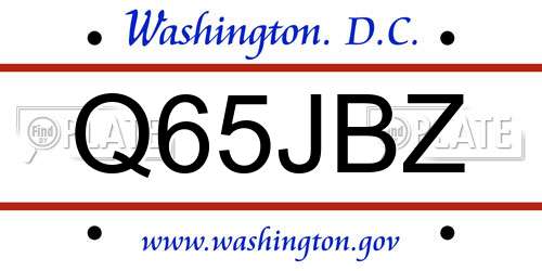 Q65JBZ District Of Columbia License Plate