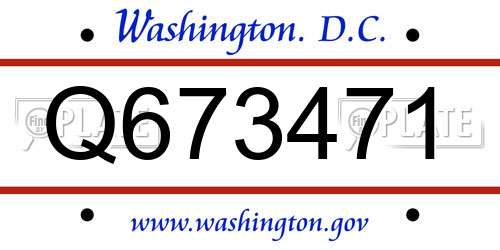 Q673471 District Of Columbia License Plate