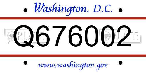 Q676002 District Of Columbia License Plate