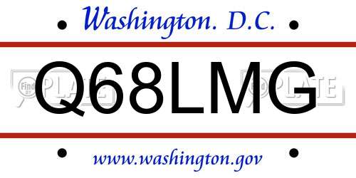 Q68LMG District Of Columbia License Plate