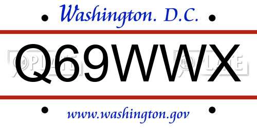Q69WWX District Of Columbia License Plate